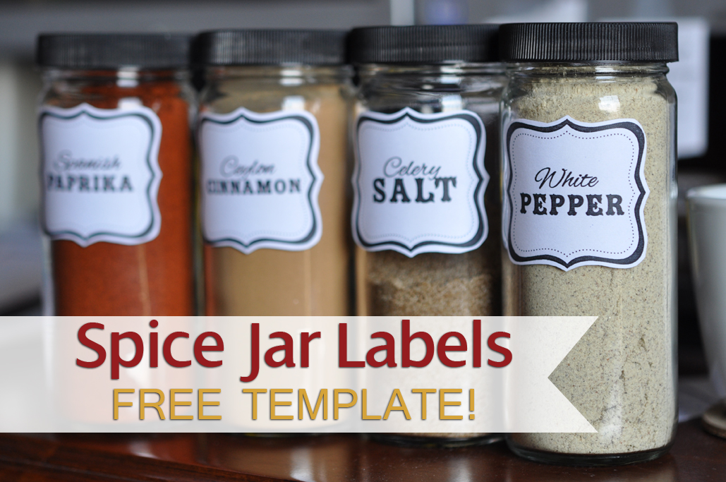 Spice Jar Label Template Printable Seasoning Stickers DIY 